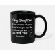 Dad About Daughters Black Mugs